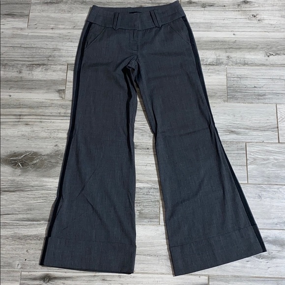 bebe Wide Legged Black Side Trim Gray Pants - Picture 1 of 7